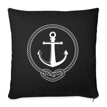 Anker - Anchor - Maritim - Nautik - Sofakissenbezug 45 x 45 cm - Schwarz - Vorne