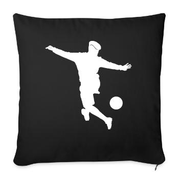 Ball acceptance professional footballer - Sofa pillowcase 17,3'' x 17,3'' (45 x 45 cm) - black - Front