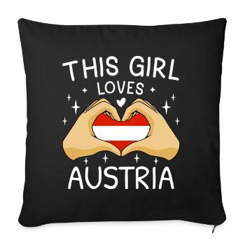 Austria Flag Austria Austrian flag AT - Sofa pillowcase 17,3'' x 17,3'' (45 x 45 cm) - black - Front