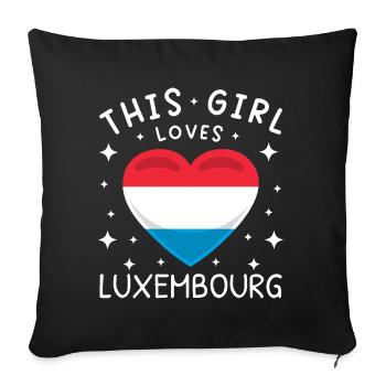 Drapeau luxembourgeois Drapeau luxembourgeois Accueil - Housse de coussin décorative 45 x 45 cm - noir - Devant