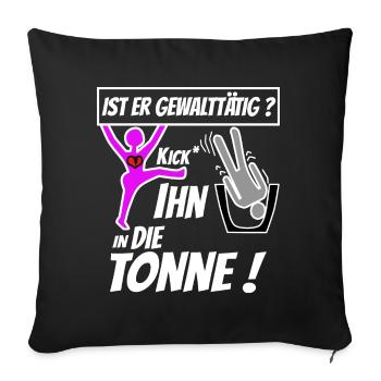 Gewalt gegen Frauen - Sofakissenbezug 45 x 45 cm - Schwarz - Vorne