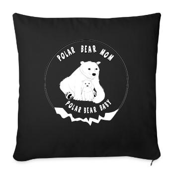 Polar Bears - Sofa pillowcase 17,3'' x 17,3'' (45 x 45 cm) - black - Front