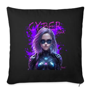 Cyber punk - Housse de coussin décorative 45 x 45 cm - noir - Devant
