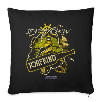 Islay Malt Whisky Spruch Torfkind - Sofakissenbezug 45 x 45 cm - Schwarz - Vorne