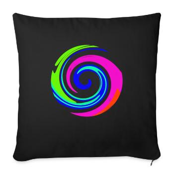 swirl wave - Sofa pillowcase 17,3'' x 17,3'' (45 x 45 cm) - black - Front
