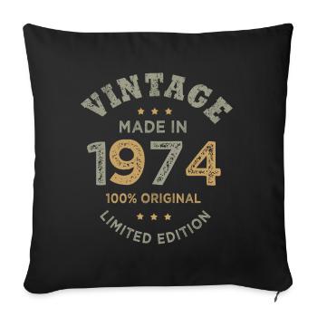Born in 1974 Vintage 1974 Birthday - Sofa pillowcase 17,3'' x 17,3'' (45 x 45 cm) - black - Front