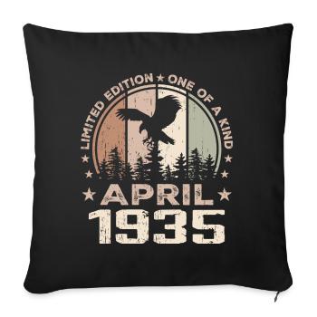 Incomparable since April 1935, 89th Anniversary - Sofa pillowcase 17,3'' x 17,3'' (45 x 45 cm) - black - Front