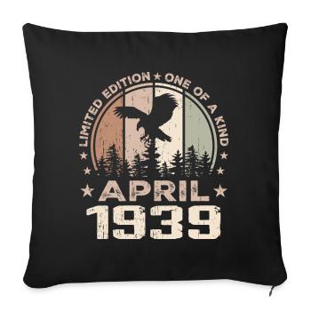 Incomparable since April 1939, 85th Anniversary - Sofa pillowcase 17,3'' x 17,3'' (45 x 45 cm) - black - Front