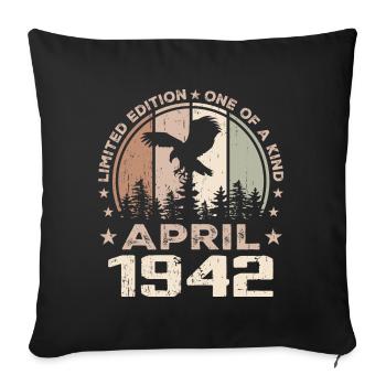Incomparable since April 1942, 82nd Anniversary - Sofa pillowcase 17,3'' x 17,3'' (45 x 45 cm) - black - Front