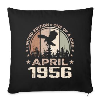 Incomparable since April 1956, 68th Anniversary - Sofa pillowcase 17,3'' x 17,3'' (45 x 45 cm) - black - Front