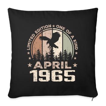 Incomparable since April 1965, 59th Anniversary - Sofa pillowcase 17,3'' x 17,3'' (45 x 45 cm) - black - Front