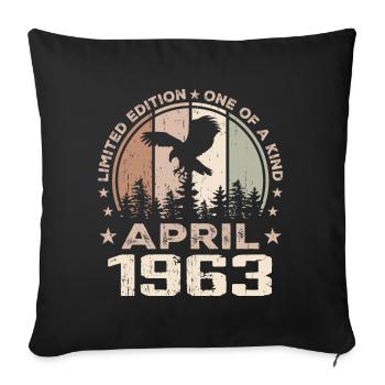 Unmatched since April 1963, 61st Anniversary - Sofa pillowcase 17,3'' x 17,3'' (45 x 45 cm) - black - Front