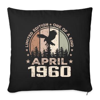 Incomparable since April 1960, 64th Anniversary - Sofa pillowcase 17,3'' x 17,3'' (45 x 45 cm) - black - Front