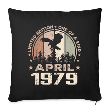 Incomparable since April 1979, 45th Anniversary - Sofa pillowcase 17,3'' x 17,3'' (45 x 45 cm) - black - Front