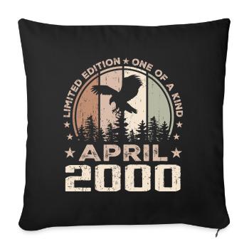 Incomparable since April 2000, 24th Anniversary - Sofa pillowcase 17,3'' x 17,3'' (45 x 45 cm) - black - Front