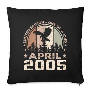 Incomparable since April 2005, 19th Anniversary - Sofa pillowcase 17,3'' x 17,3'' (45 x 45 cm) - black - Front