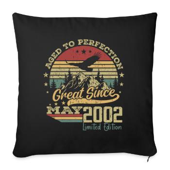 22 ans Vieilli à la Perfection né en mai 2002 - Housse de coussin décorative 45 x 45 cm - noir - Devant