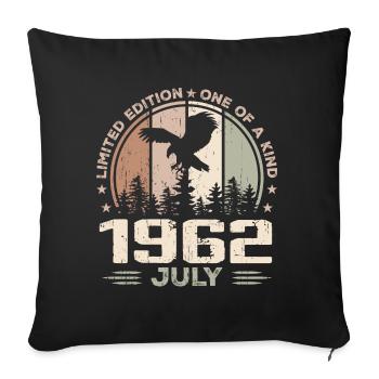 Incomparable since July 1962, 62nd Anniversary - Sofa pillowcase 17,3'' x 17,3'' (45 x 45 cm) - black - Front
