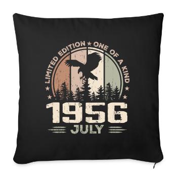 Incomparable since July 1956, 68th Anniversary - Sofa pillowcase 17,3'' x 17,3'' (45 x 45 cm) - black - Front