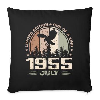 Incomparable since July 1955, 69th Anniversary - Sofa pillowcase 17,3'' x 17,3'' (45 x 45 cm) - black - Front
