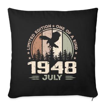 75 years old Aged to perfection born in July 1949 - Sofa pillowcase 17,3'' x 17,3'' (45 x 45 cm) - black - Front