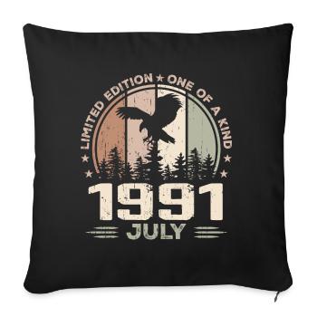 Incomparable since July 1991, 33rd Anniversary - Sofa pillowcase 17,3'' x 17,3'' (45 x 45 cm) - black - Front