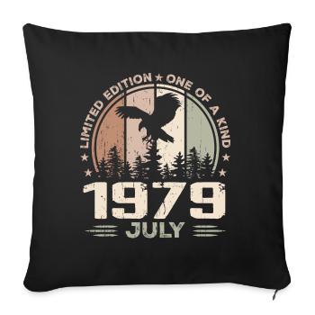 Incomparable since July 1979, 45th Anniversary - Sofa pillowcase 17,3'' x 17,3'' (45 x 45 cm) - black - Front