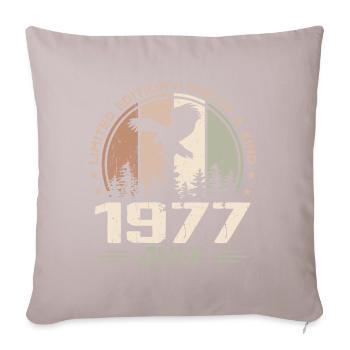 Incomparable since July 1977, 47th Anniversary - Sofa pillowcase 17,3'' x 17,3'' (45 x 45 cm) - light taupe - Front