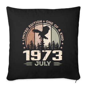 Incomparable since July 1973, 51st Anniversary - Sofa pillowcase 17,3'' x 17,3'' (45 x 45 cm) - black - Front