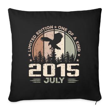 Unvergleichlich seit Juli 2015, 9-jähriges Jubiläum - Sofakissenbezug 45 x 45 cm - Schwarz - Vorne