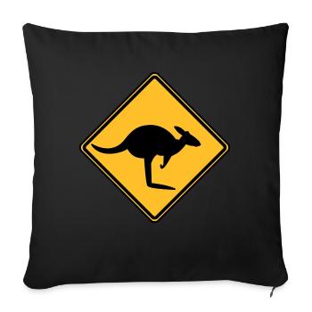 Caution kangaroo - Sofa pillowcase 17,3'' x 17,3'' (45 x 45 cm) - black - Front