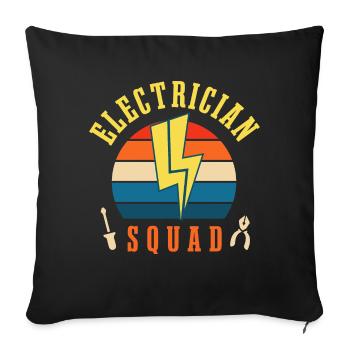Electrician Squad Hobby Worker Electronic - Housse de coussin décorative 45 x 45 cm - noir - Devant