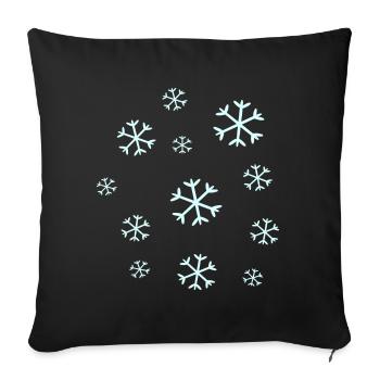 flocon de neige flocons de neige Noël - Housse de coussin décorative 45 x 45 cm - noir - Devant