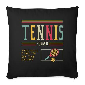 Équipe de tennis, vacances d'été, sports de balle, - Housse de coussin décorative 45 x 45 cm - noir - Devant