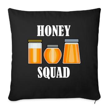 Honig, Imkerei, Wildtiere, Bienenwabe - Sofakissenbezug 45 x 45 cm - Schwarz - Vorne