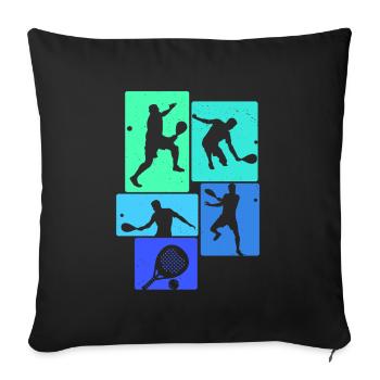 Retro Padel Tennis - Sofa pillowcase 17,3'' x 17,3'' (45 x 45 cm) - black - Front