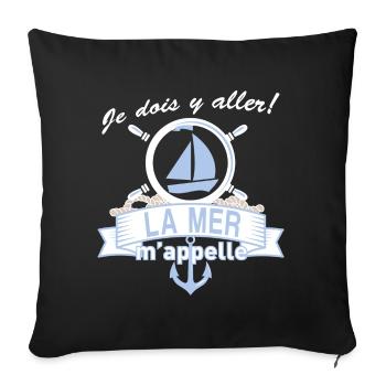 La mer m'appelle - Housse de coussin décorative 45 x 45 cm - noir - Devant