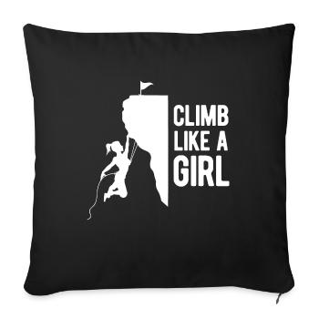 cool saying climb woman climber mountains women - Sofa pillowcase 17,3'' x 17,3'' (45 x 45 cm) - black - Front