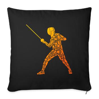 Fechten Fechtsport Symbole Degen Fechter - Sofakissenbezug 45 x 45 cm - Schwarz - Vorne