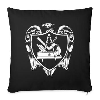 Carpenter's coat of arms - Sofa pillowcase 17,3'' x 17,3'' (45 x 45 cm) - black - Front