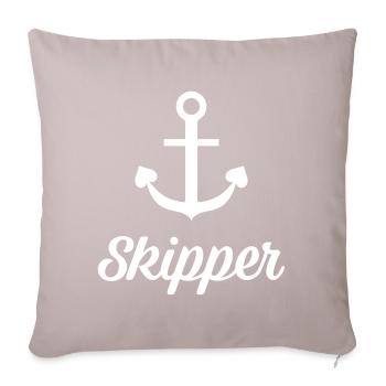 Équipage - Skipper Segeln Charter Mannschaft - 4 - Housse de coussin décorative 45 x 45 cm - taupe clair - Devant