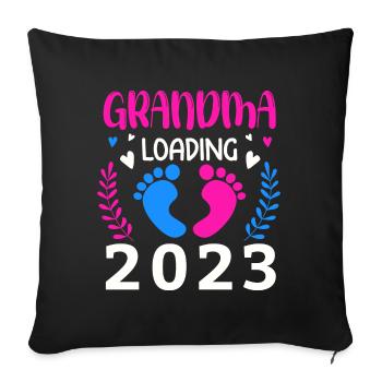 Werdende Oma 2023 Oma loading 2023 Großmutter - Sofakissenbezug 45 x 45 cm - Schwarz - Vorne