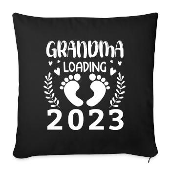 Werdende Oma 2023 Oma loading 2023 - Sofakissenbezug 45 x 45 cm - Schwarz - Vorne
