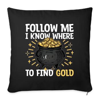 Prospecteur d’or Gold Panner Cadeau - Housse de coussin décorative 45 x 45 cm - noir - Devant