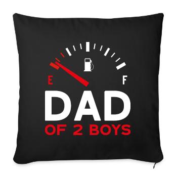 DAD OF 2 BOYS VATERTAG PAPA ZWEI JUNGEN - Sofakissenbezug 45 x 45 cm - Schwarz - Vorne