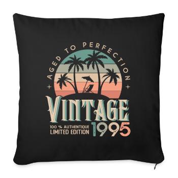 1995 Anniversaire Cadeau Né 1995 - Housse de coussin décorative 45 x 45 cm - noir - Devant