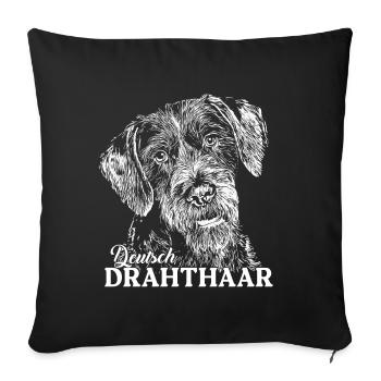 German Wirehaired - Sofa pillowcase 17,3'' x 17,3'' (45 x 45 cm) - black - Front