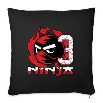 Kinder Ninja 3. Geburtstag Junge 3 Jahre alt - Sofakissenbezug 45 x 45 cm - Schwarz - Vorne