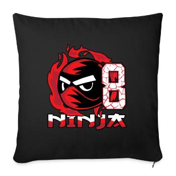 Kinder Ninja 8. Geburtstag Junge 8 Jahre alt - Sofakissenbezug 45 x 45 cm - Schwarz - Vorne