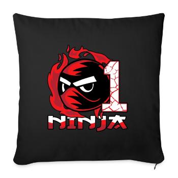 Kids Ninja 1st Birthday Boy 1 year old - Sofa pillowcase 17,3'' x 17,3'' (45 x 45 cm) - black - Front
